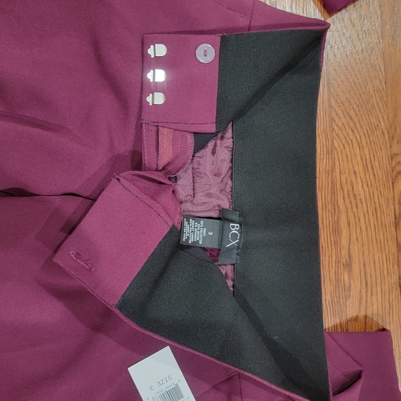 BCX Magic Waist Bordeaux Pants slight Stretch Straight Leg Sz 3 NWT - Picture 12 of 12